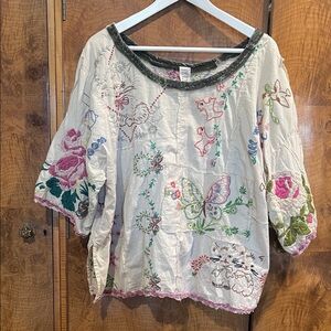 Magnolia Pearl Multicolor Embroidered Blouse